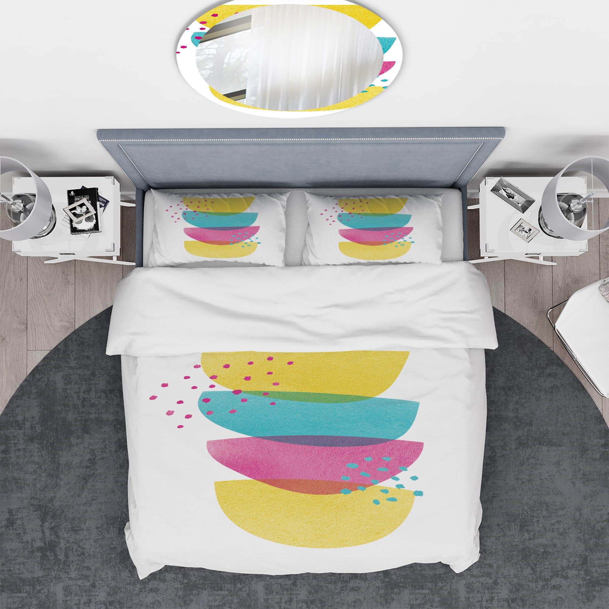 Designart 'Minimal Spots Balance II' Geometric Duvet Cover Set
