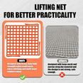 thumbnail image 2 of Lifting Net 3.28 X 3.28 Ft, Lifting Net Straps for Hoist 661lbs Load Capacity, Nylon Sling Hoisting Net 10CM Square Hole, 2 of 6