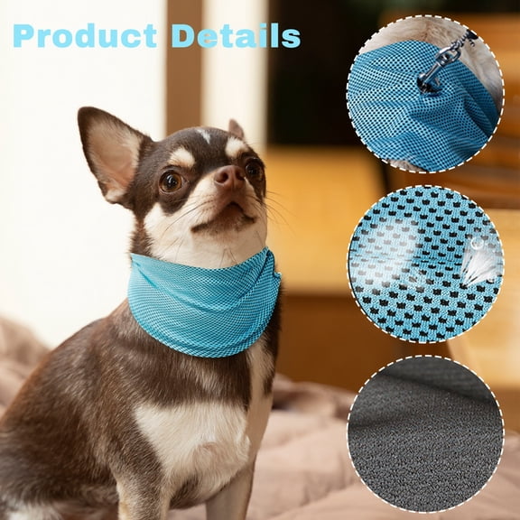 Dog Cooling Collar 18X5 Inch Breathable Turquoise Summer Dog Collar Adjustable Cooling Scarf for Hot Weather Outdoor Dog Gear for Small Medium Large Dogs 1 Pack