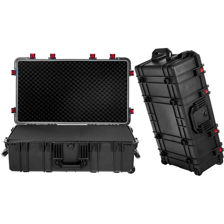 Regetek Waterproof Roller Hard Case 35"x 20.5"x 12", Equipment Case with Foam/Wheels for Camera, Tool, Electronics Gear, Instrument,IP67 Waterproof & Crushproof, Lockable, Transport Rolling Case