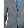 thumbnail image 4 of Mens Side-vent 3-piece Light Blue Wool Trim Fit Suit DTI, 4 of 6