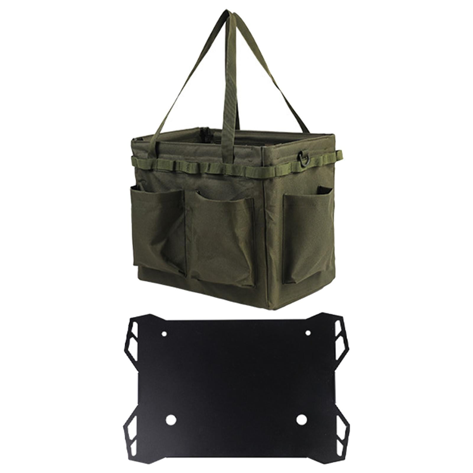 Colaxi Multifunctional Tool Bag Protector Case Waterproof Large Space Multi Partition Pockets Hardware Tool Bag Wide Mouth Tool Tote Green