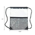 thumbnail image 2 of Mochila portátil transparente con cordón de PVC y bolsillo frontal de malla con cremallera., 2 of 5