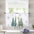 thumbnail image 2 of Green Christmas Tree Sheer Curtains 54 Inches Length 2 Panels Set, Window Sheer Curtains for Living Room/Bedroom, Xmas Tree Grey Snowflake Light Filtering Rod Pocket Curtain 52'' x 54'' x 2, 2 of 7