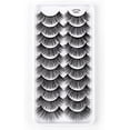 thumbnail image 1 of Kit de 10 pares de pestañas postizas, pestañas postizas 3D, pestañas largas naturales y esponjosas, pestañas postizas de banda suave reutilizables, extensión de pestañas de maquillaje negro de lujo, 1 of 5