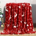 Alex Christmas Throw Blanket Flannel Snowflake & Gingerbread 2024