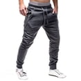 thumbnail image 2 of Styesk Men's Pants Men's Solid Color Drawstring Fashionable Casual Pants Full Length Pants, 2 of 7
