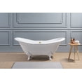 thumbnail image 4 of 72" Cast Iron R5162WH-GLD Soaking Clawfoot Tub and Tray with External Drain, 4 of 8
