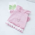thumbnail image 3 of CBFFDC Pet Outfit White Flowers Decor Pet T shirt with Front Bowknot Ruffle Collar Spring Summer Puppy Tee Clothes, 3 of 6