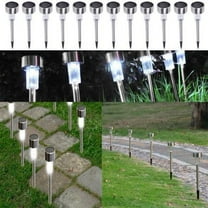 UBesGoo 24PCS Landscape Garden Yard Path Lawn Stainless Steel LED Solar Power Waterproof Light White