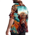 thumbnail image 3 of Yak Men's Short Sleeve Beach Shirts, Casual Printed Poplin Button Down, Unisex Summer Hawaiian Shirt, 3 of 6