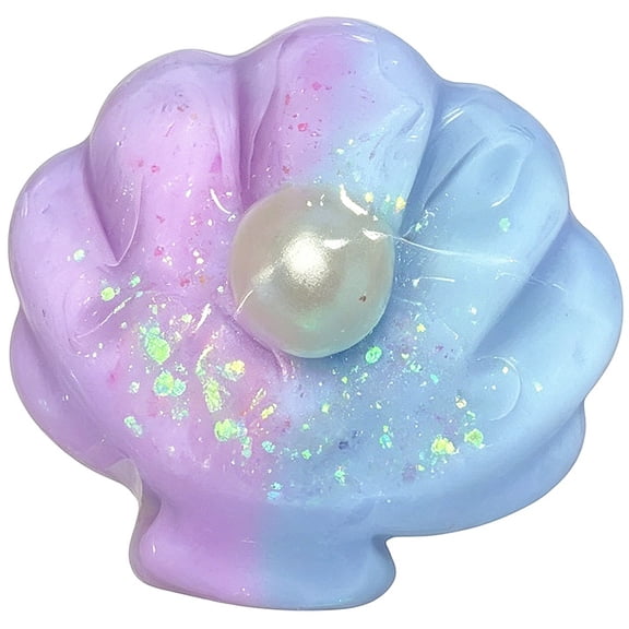 Marine Sea Shell Squishy for Adults Blue Glitter Sensory Gadget Malleable Conch Silhouette Office Desk Accessory Rebound Pressure Relief Tool 1 Pack