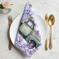 thumbnail image 2 of Purple Flowers Cloth Napkins, Weeping Spring Floral Truck Butterfly Checkered Washable and Reusable Dinner Napkins Set of 6, Table Napkin for Kitchen Party Birthday Wedding Hotel Housewarming 20"x20", 2 of 9