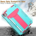 thumbnail image 4 of Epicgadget Case for iPad Pro 11 (2021) (3rd Gen) Heavy Duty Rugged Hybrid Case with Kickstand Pencil Holder Protective Cover for Apple 11 inch iPad Pro (3rd Generation, 2021 Released) (Teal/Pink), 4 of 4