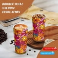 thumbnail image 4 of Stainless Steel Coffee Cup 7.7×2.6×3.5in Tapered Design Nylon Woven Wrist Strap Portable Durable Cup Bottom With Non-Slip Sticker Colorful Floral Pattern Groovy Flowers (3), 4 of 8