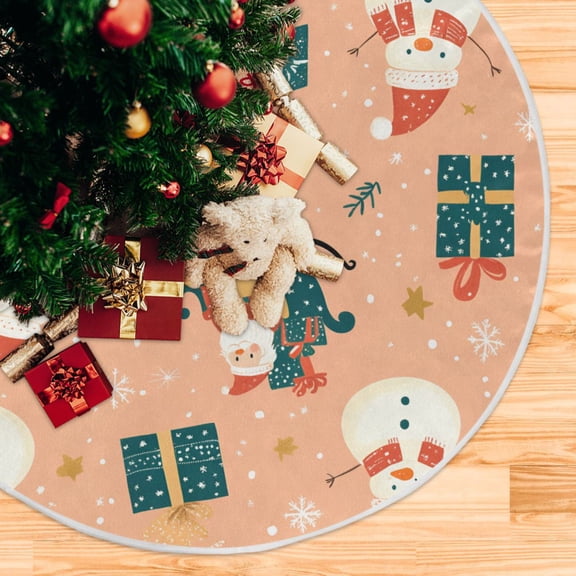 Yayeee Christmas Tree Skirt 35 inches for Xmas Tree Holiday Party Decoration, Christmas Santa