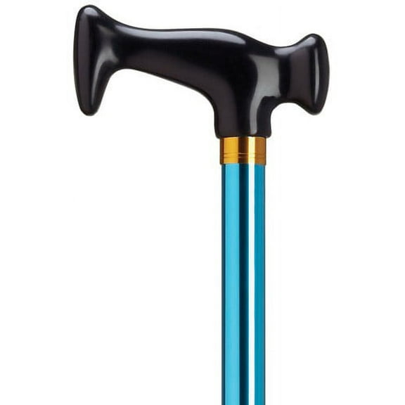 Walking Cane Adjustable Consort "J" Handle Blue Aluminum Cane