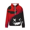 thumbnail image 4 of Sweatshirts for Men Graphic Pullover Hooded Down Shoulder Sleeve Face Print Loose Hoodie Printed Long Sleeve Top Hoodie, 4 of 5