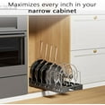 thumbnail image 2 of Pull Out Pots and Pans Organizer Under Cabinet, 2 Pack Pots and Pans Organizer, Sliding Lid Holder and Pan Rack in Kitchen, Slide Out inside Cabinet Storage for Pot Lid, Bakeware, Dishes, Black, 2 of 7