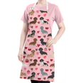 thumbnail image 5 of Pink Cute Dachshund Dog and Love Heart Apron-Garden Aprons for Women with Pockets-Cotton Linen Waterproof Kitchen Cooking Gardening Aprons Adjustable for Kitchen,Cooking,BBQ and Salon 33x27 Inch, 5 of 7