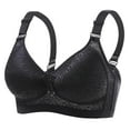thumbnail image 2 of Sakmal Everyday Bras for Older Women Wireless Bralette Comfort Black Ladies Bras 3X, 2 of 5