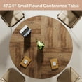thumbnail image 6 of Tribesigns  Round Conference Table, 47-Inch Wooden Meeting Table for 4-6 People with Sturdy Metal Base for Conference Room, Black, 6 of 7