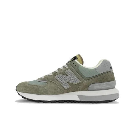 

STONE ISLAND x NB official NB 574 Vintage fabric leather non-slip wear low top casual running shoes for men and women in grayish-brown