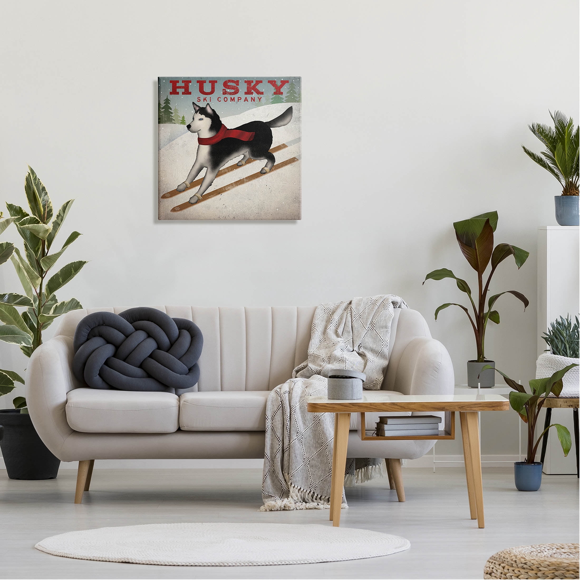 Stupell Industries Husky Ski Company Winter Slopes Dog Graphic Art Gallery Wrapped Canvas Print Wall Art, Design by Ryan Fowler