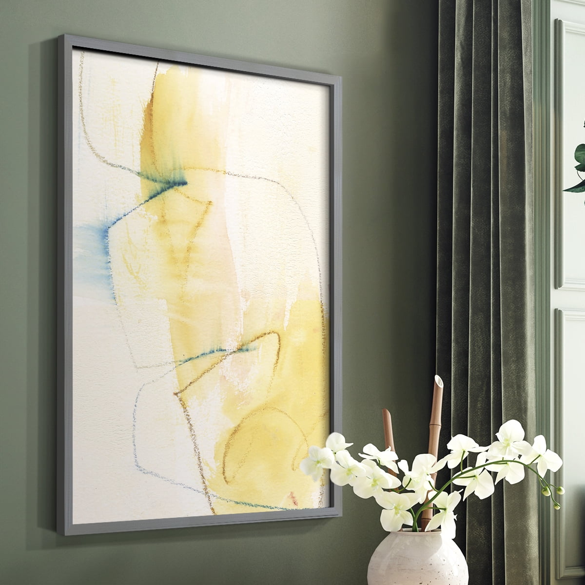 Barxan I Framed Print in Gray Solid Wood Framed Print No Nail Hanging