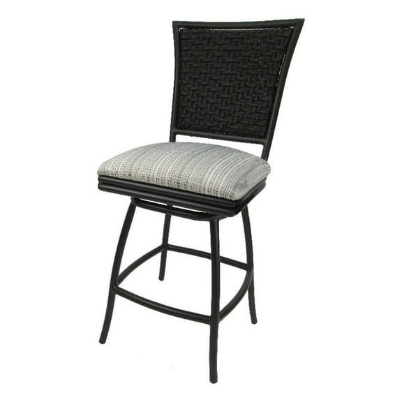 Indoor/Outdoor Counter 26" Bar Stool without Arms -Gray/Beige - Brown Frame