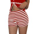 thumbnail image 2 of Womens Stripe Hot Girl Low Waist High Elasticity Shorts Bodycon Bottoms Fashion Summer Red XL, 2 of 8
