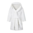 thumbnail image 1 of Splozh Toddler Bathrobe Boys Girls Fashion Bathrobe Soft Robe Hooded Robe Cloth Cotton Bathrobe White,5-6 Years, 1 of 5