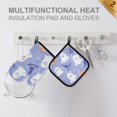 thumbnail image 4 of Yayeee Oven Mitts and Pot Holder Set of 4 Heat Resistant Kitchen Gloves Baking Hot Pad, Blue Halloween, 4 of 5