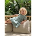thumbnail image 5 of BemeyourBBs Kids Toddler Baby Girl Summer Cotton Linen Dress Clothes Puff Short Sleeve Ruffle Crew Neck Solid A-line Dress, 5 of 8
