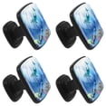 thumbnail image 2 of 4 Pcs Square Cabinet Handle Cupboard Knob Drawer Pulls Handle Underwater World Dolphins Drawer Knobs with Screws Furniture Decoration, 2 of 7