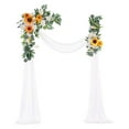 thumbnail image 3 of Kit de arco de flores artificiales para boda, flores de seda decorativas colgantes artificiales Blanco amarillo, 3 of 7