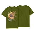 thumbnail image 2 of NAMTYQX Graphic Tees for Women Graphic Cute Plus Size Relaxed Fit Gemustert Light Round Neck Short Sleeve Soft Casual Tops for Women Gold Size 3XL, 2 of 3