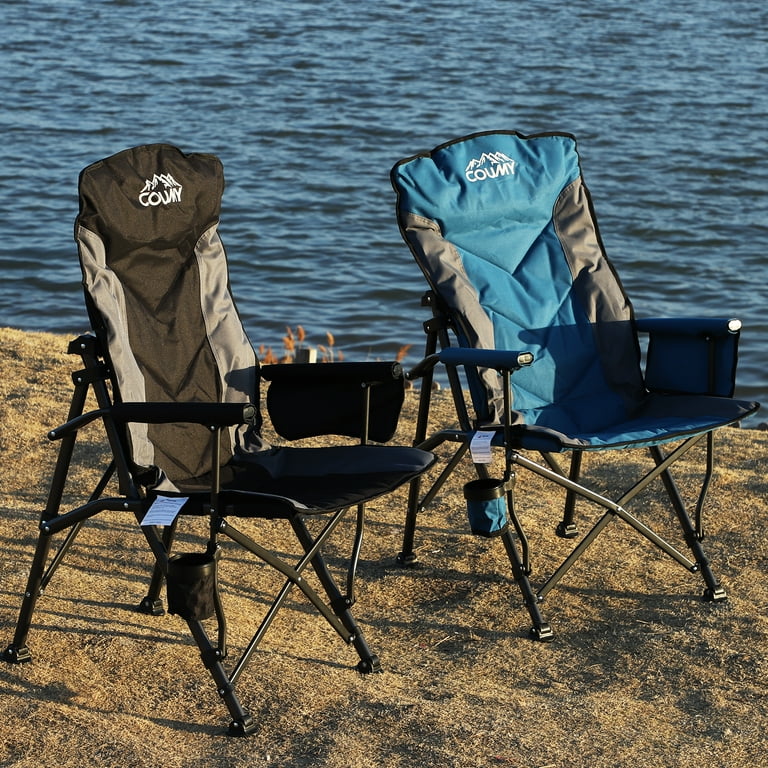 Coumy Oversized Portable Camping Chair, Folding Adjustable Lumbar