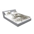 thumbnail image 2 of Ambesonne Black White Fitted Sheet & Pillow Sham Set, Eagle Wildlife Art, Full, Black White, 2 of 2