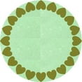 thumbnail image 1 of Ahgly Company Tapis d'Intérieur Lavables en Machine, Ronds, Verts, Menthe de Transition, Ronds de 8 Pi, 1 of 7