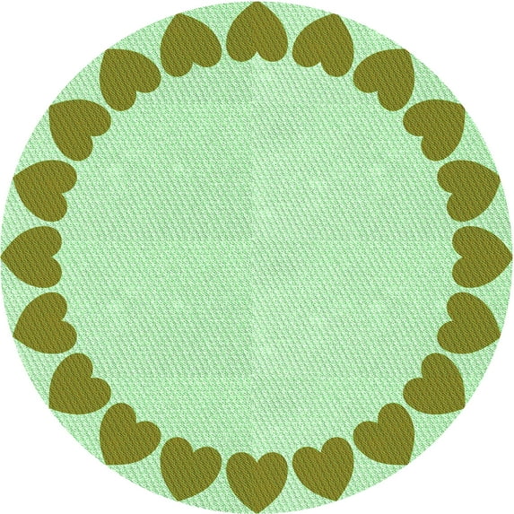 Ahgly Company Indoor Round Patterned Mint Green Area Rugs, 7' Round