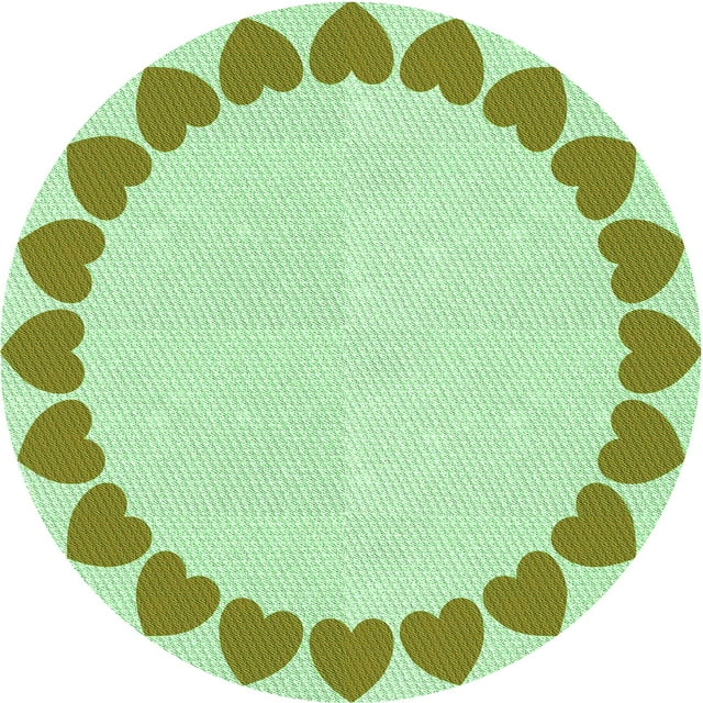 Ahgly Company Tapis d'Intérieur Lavables en Machine, Ronds, Verts, Menthe de Transition, Ronds de 8 Pi