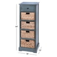 thumbnail image 6 of Decmode Farmhouse 45 X 16 Inch Wood and Wicker Basket Chest, Blue Gray, 6 of 6