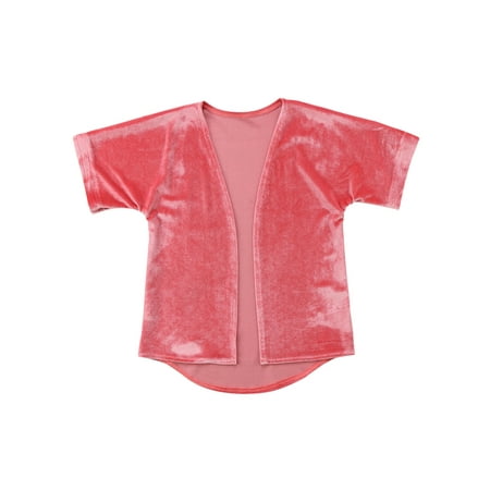 

Shuttle tree Toddler Baby Girls Velvet Half Sleeve Shirt Tops Summer Open Blouses