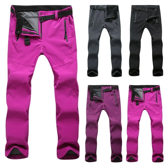 ATOYSOY Women's Snowboard Pants Hiking Cargo Pants Workout Trendy Fleece Snow Pants Outdoors Fishing Windproof Softshell Black L