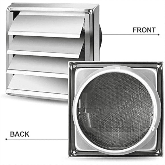 Exterior Wall Vent Hood Stainless Steel Air Vent Grille Cover Wall Duct Ventilation Grill Outlet Airflow Vent Hood -C