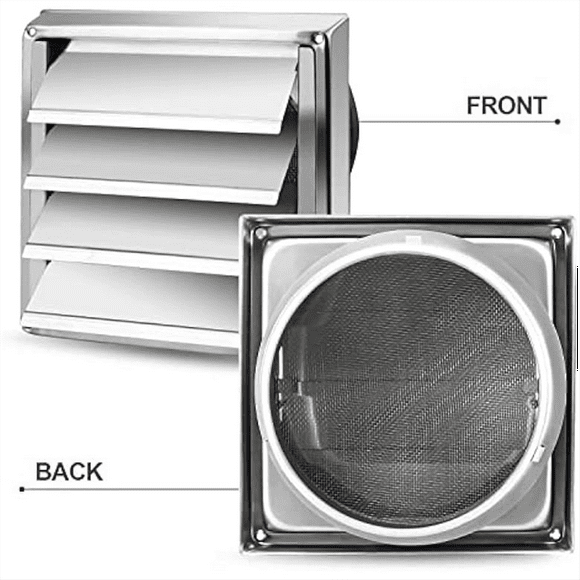 Exterior Wall Vent Hood Stainless Steel Air Vent Grille Cover Wall Duct Ventilation Grill Outlet Airflow Vent Hood -B