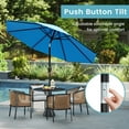 thumbnail image 3 of Melocadol 9FT Outdoor Patio Umbrella, Outdoor Table Umbrella with Sturdy Ribs, Push Button for Tilt Adjustment, Crank Lift, for Pool, Yard, Garden, Deck, Blue, 3 of 6