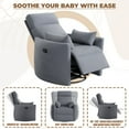 thumbnail image 5 of Lumihaven 360°Swivel Rocker Recliner Chair Armrest-Style Massage Recliner with Comfy High Back for Living Room,Loop Yarn Gray, 5 of 8