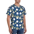 thumbnail image 4 of Yiaed Star Penguin Print Mens Short Sleeve Tight Fit T-Shirt, Crewneck Casual Tee-Large, 4 of 5